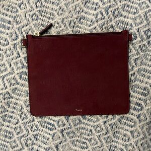 Theory Maroon Leather Clutch/Crossbody